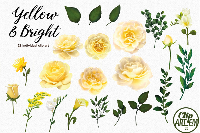 yellow-floral-set-watercolor-22-png-images-for-wedding-bridal-shower