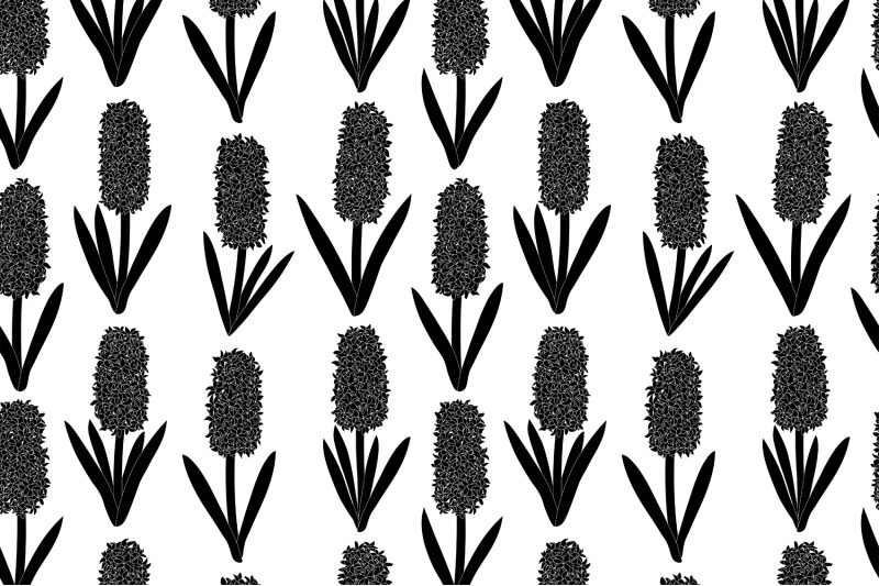 hyacinths-silhouettes-pattern-flowers-silhouettes-pattern