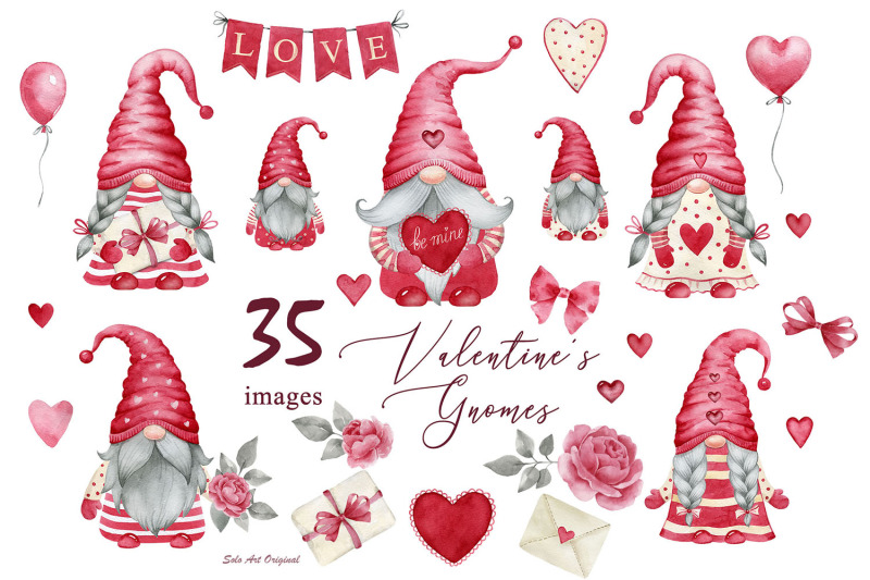 valentine-039-s-day-gnomes-girls-gnomes-boys-red-hearts-clipart-png-waterc