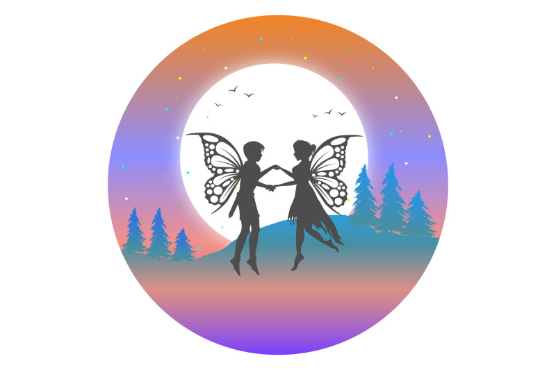 fairy-fall-in-love-silhouette