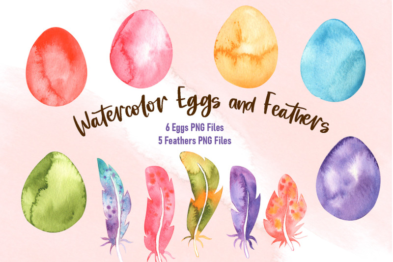 watercolor-eggs-and-feathers-set