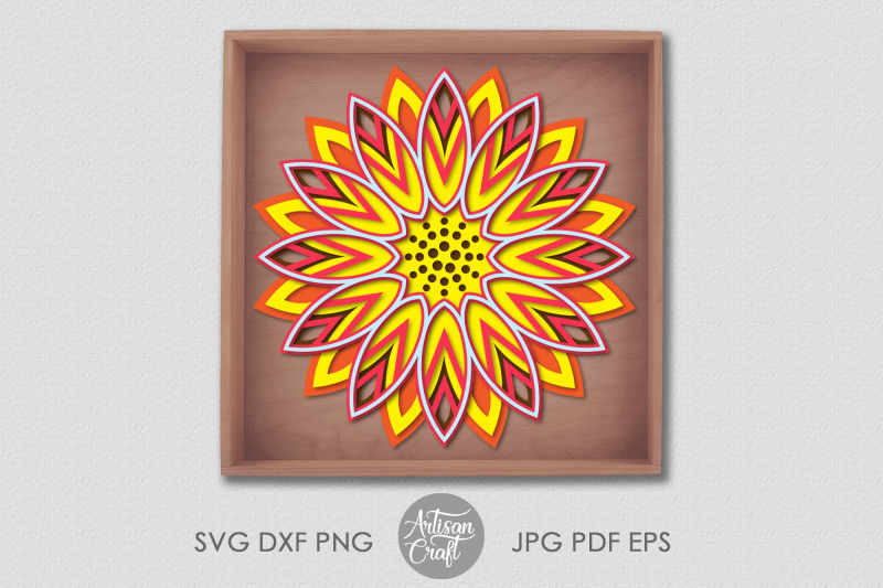 3d-sunflower-mandala-3d-mandala-svg-3d-papercraft-template