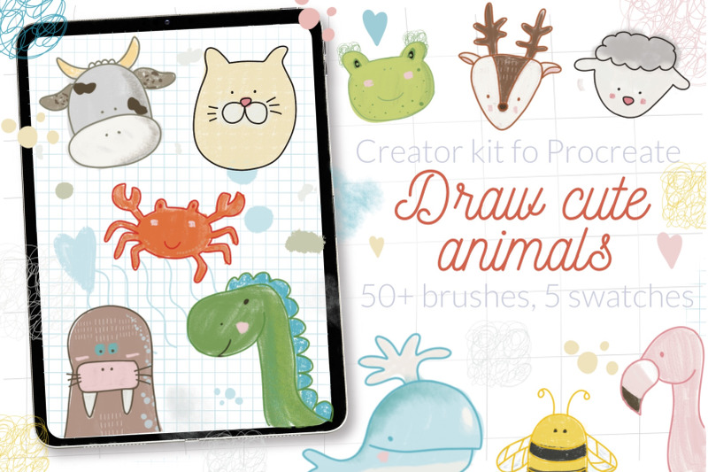 cute-animals-procreate-stamps-creator