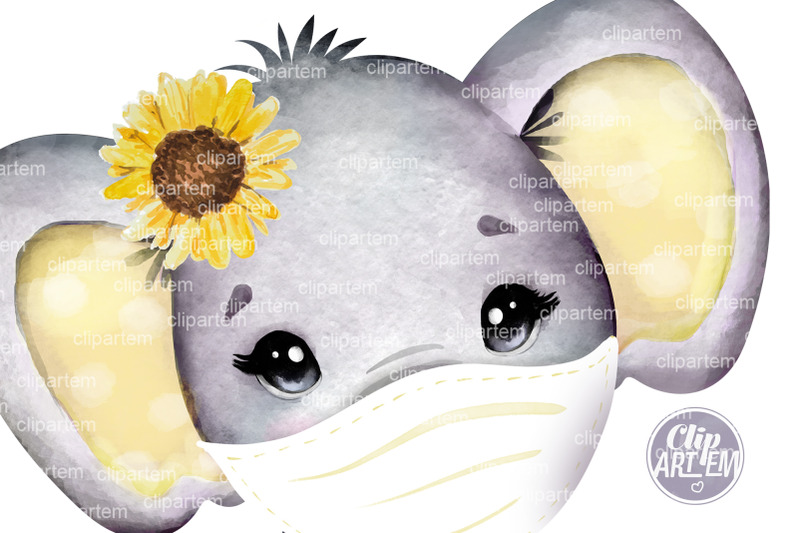 sunflower-rustic-elephant-mask-png-images-pandemic-quarantine