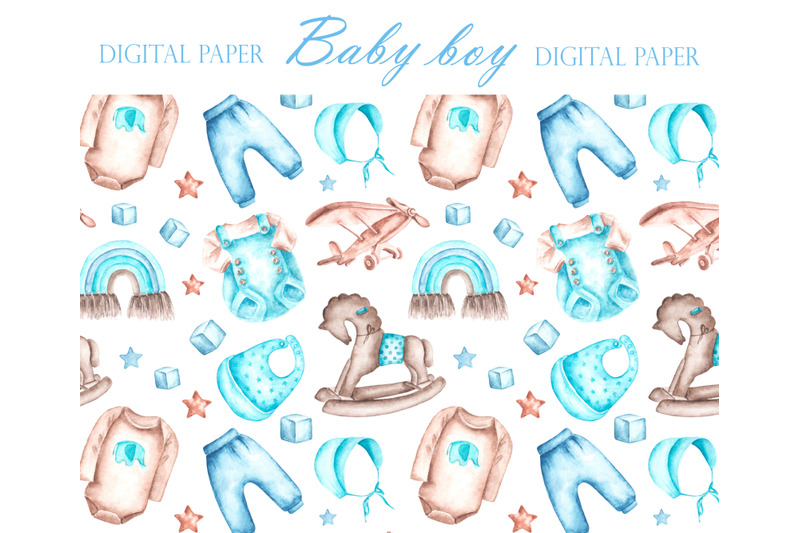 digital-paper-baby-boy-watercolor-seamless-patterns-newborn-children