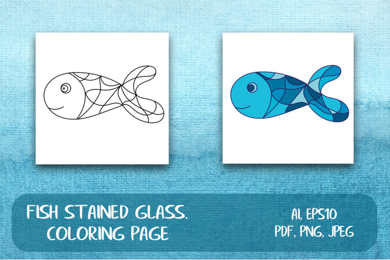 fish-stained-glass-coloring-page