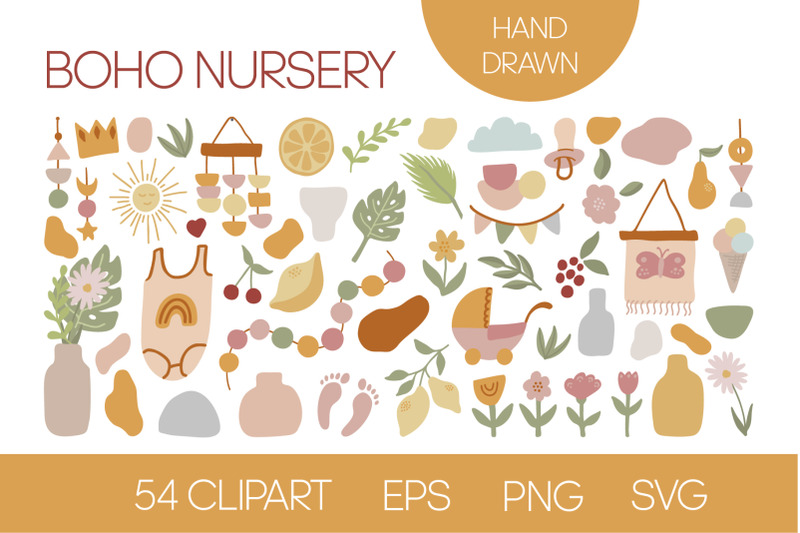 cute-boho-clipart-for-kids-nursery