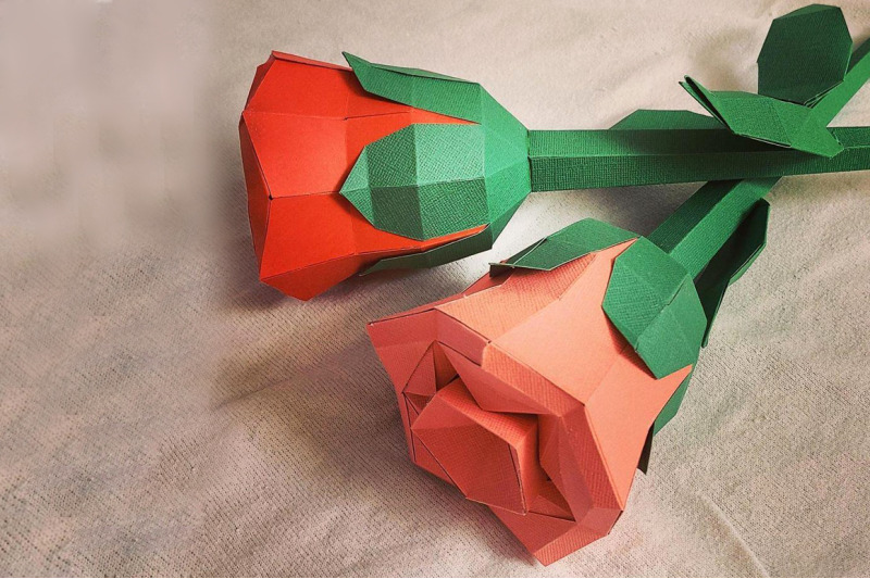 DIY Valentine Rose - 3d papercraft By PAPER amaze | TheHungryJPEG.com