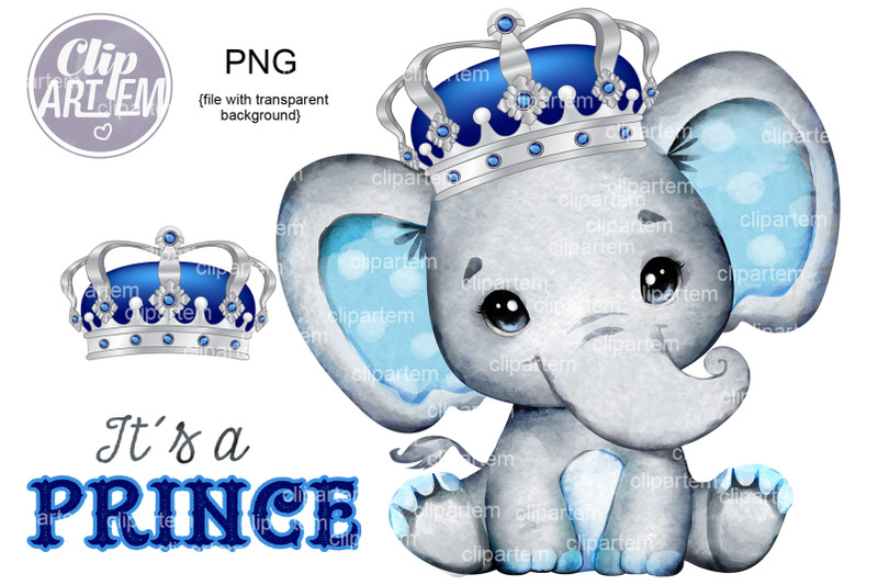 royal-elephant-silver-blue-crown-png-images-sublimation-prince