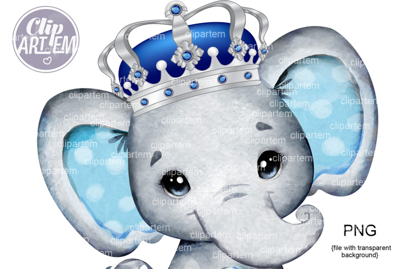 royal-elephant-silver-blue-crown-png-images-sublimation-prince