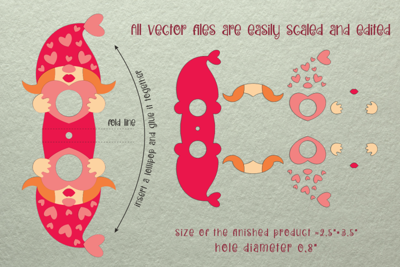 Lollipop Holders mini Bundle - Valentines templates SVG By Olga Belova