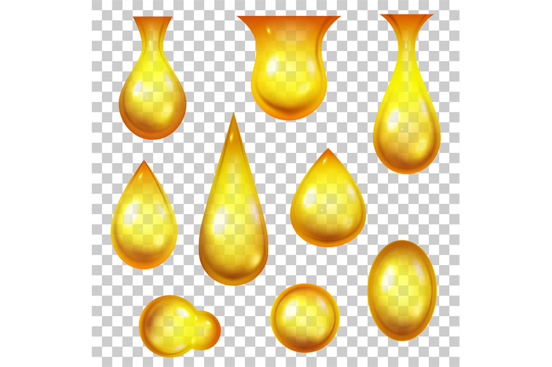 oil-drop-realistic-honey-drops-and-golden-bubbles-3d-dripping-yellow