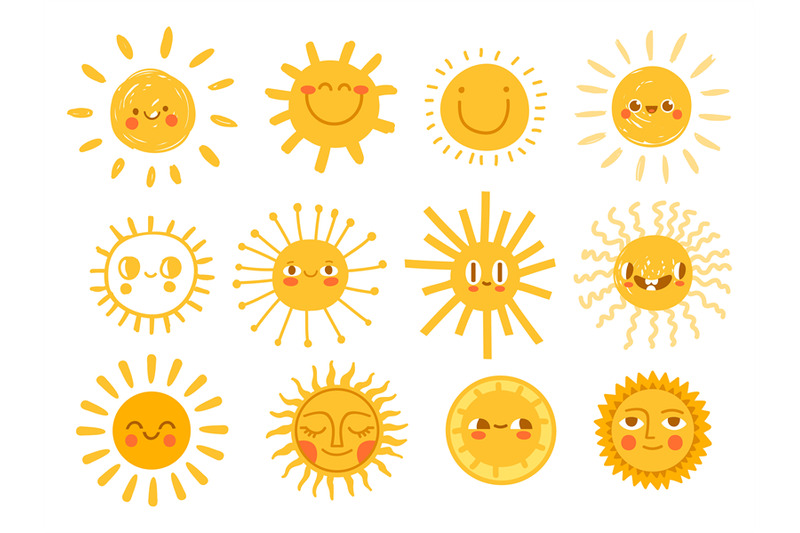 sun-characters-cartoon-sunshine-emoji-with-funny-faces-children-nurs