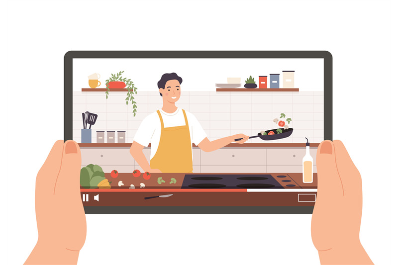 cooking-video-hands-holding-tablet-with-culinary-broadcast-show-or-o