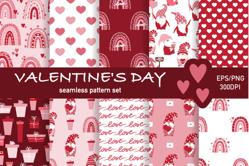 valentine-039-s-day-seamless-pattern-set