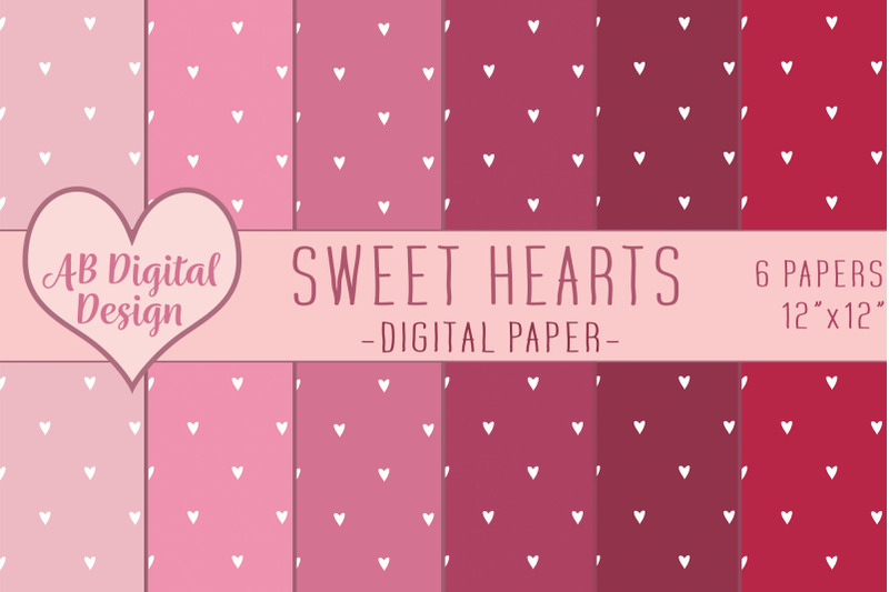 tiny-love-hearts-valentines-digital-paper-romantic-pink-amp-red