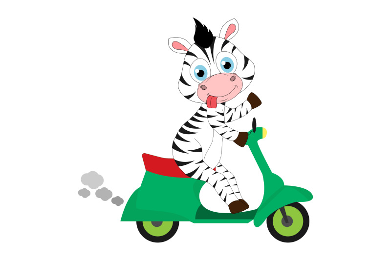 cute-zebra-cartoon-ride-motorcycle