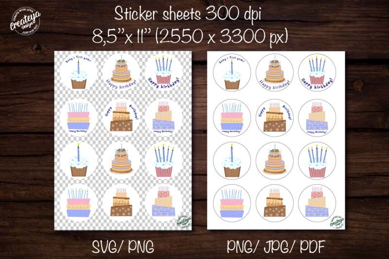 birthday-stickers-round-stickers-sticker-pack-sticker-svg