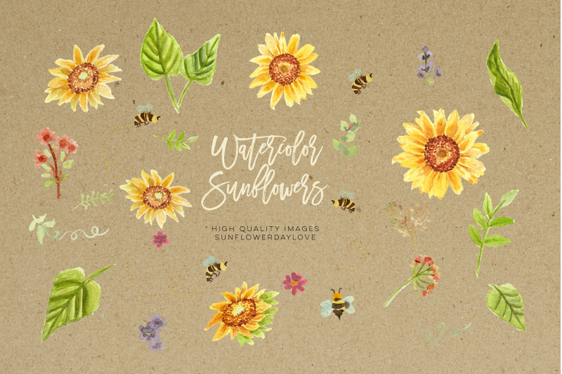 bee-and-sunflower-clipart-floral-sunflower-wedding-clipart