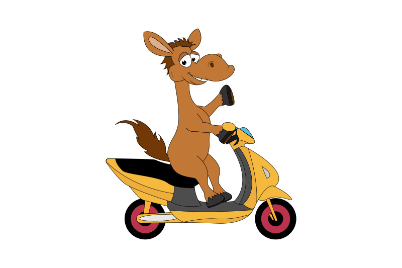 cute-horse-cartoon-ride-motorcycle