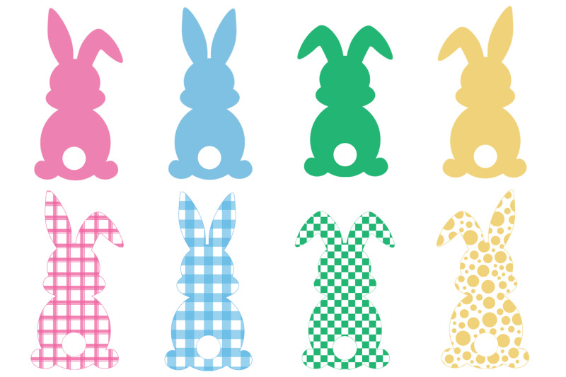 easter-bunny-silhouettes-plaid-bunnies-easter-bunny-svg
