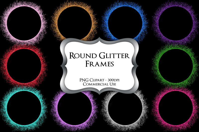 round-glitter-frames-png-clipart