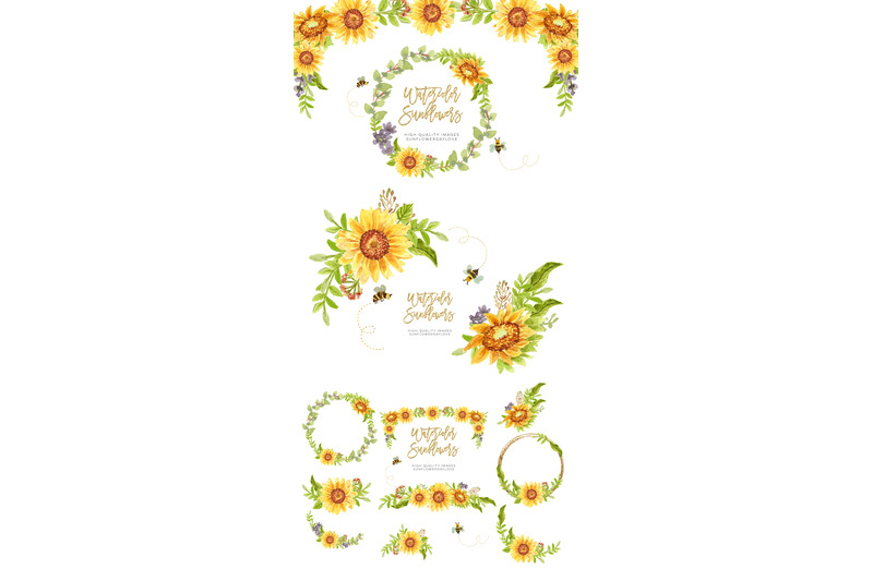 sunflower-greenery-and-bee-clipart-sunflower-and-bee-clipart