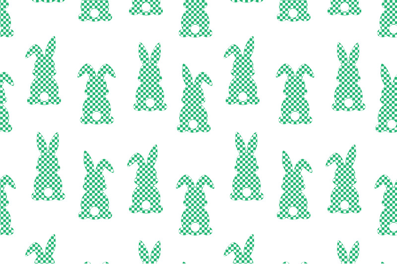 easter-bunny-silhouettes-pattern-plaid-bunnies-pattern