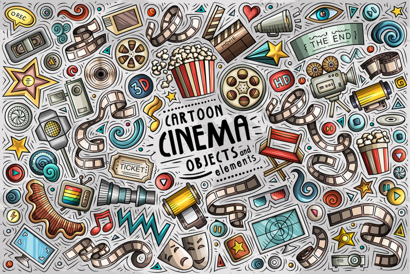 cinema-cartoon-objects-set