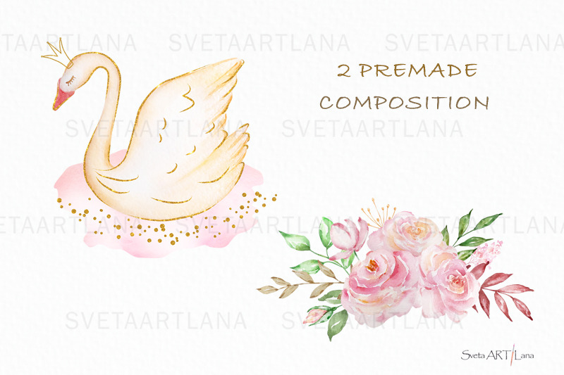 watercolor-swan-princess-and-flowers-clipart