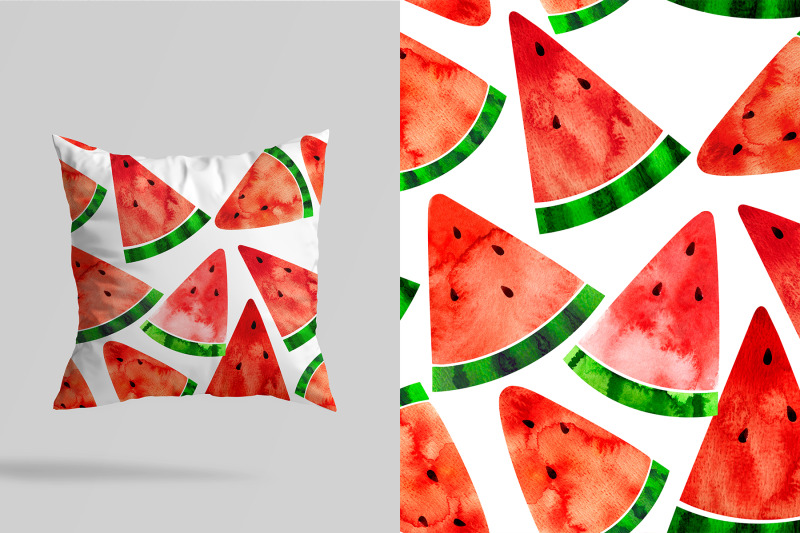 digital-paper-watercolor-watermelon-slices-summer-pattern