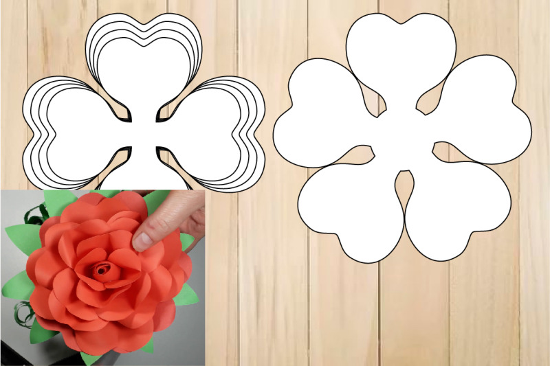 Paper Flower Template Bundle Rose Templates SVG By JulyDigitalImages 