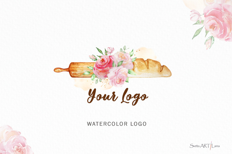 premade-watercolor-baking-logo