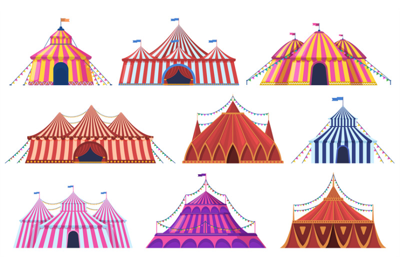 circus-tent-amusement-park-vintage-carnival-circus-tent-with-flags-k