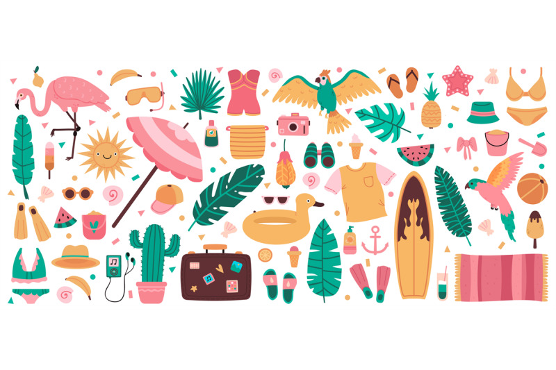 summer-beach-symbols-cute-summer-vacation-elements-jungle-leaves-dr