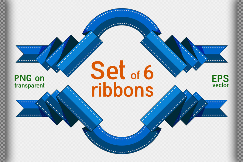 set-of-6-decorative-ribbons-flat-style-ribbon-frame-02