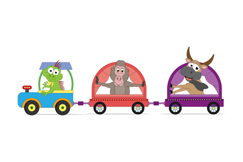 cute-animal-cartoon-with-train