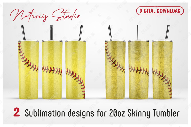 2-realistic-softball-patterns-for-20oz-skinny-tumbler