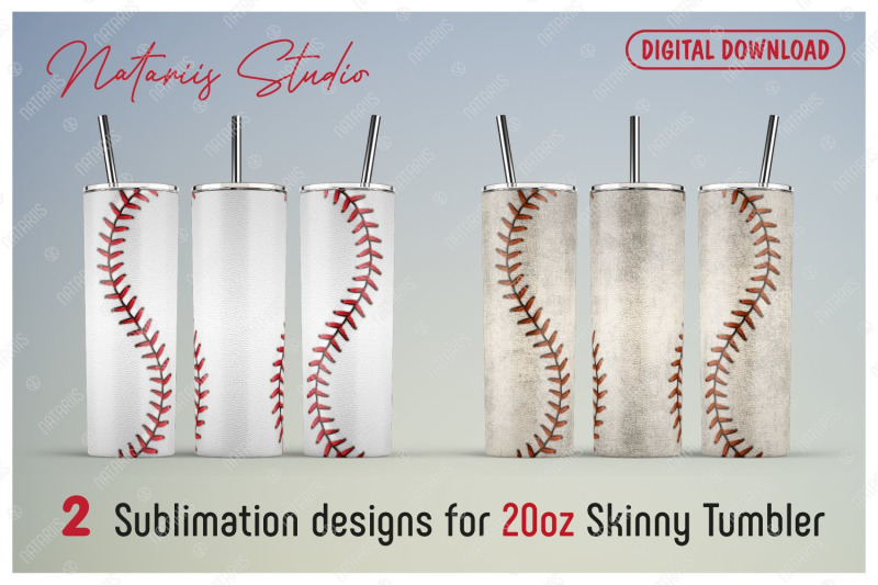 2-realistic-baseball-patterns-for-20oz-skinny-tumbler