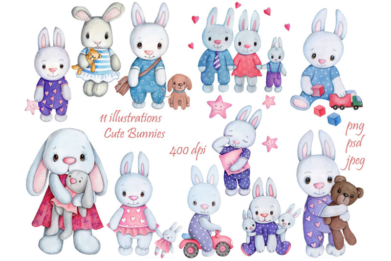 11-watercolor-illustrations-of-cute-bunnies