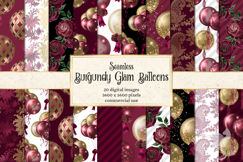 burgundy-and-gold-glam-balloons-digital-paper