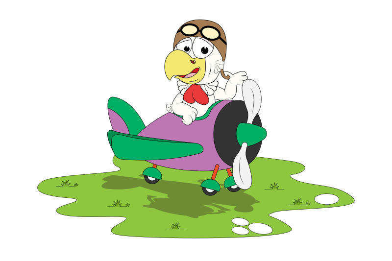 cute-rooster-cartoon-with-airplane