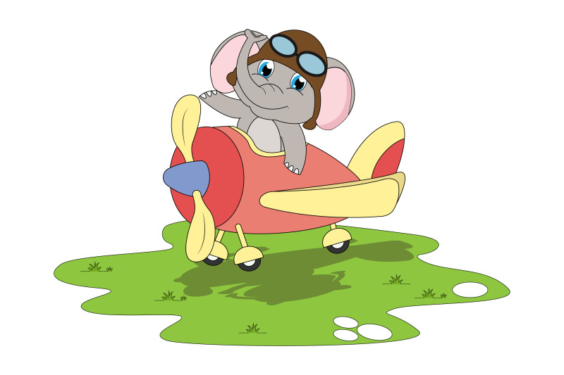 cute-elephant-cartoon-with-airplane