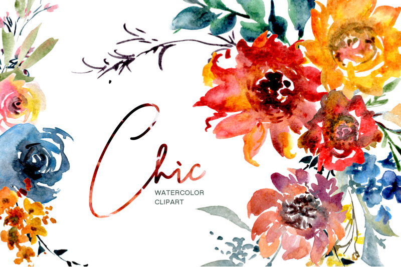 chic-bright-watercolor-flowers-bouquets-frames