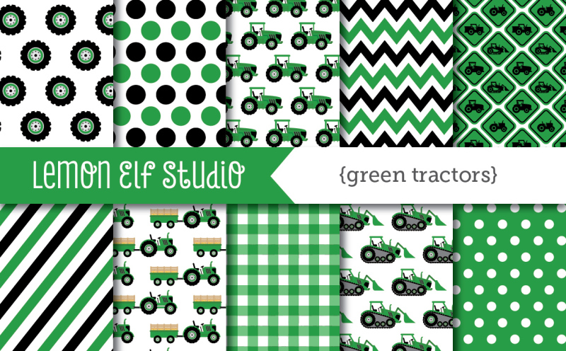 green-tractors-digital-paper-les-dp19a