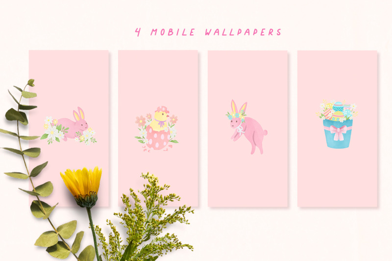 hoppy-easter-spring-bunnies-illustrations-set