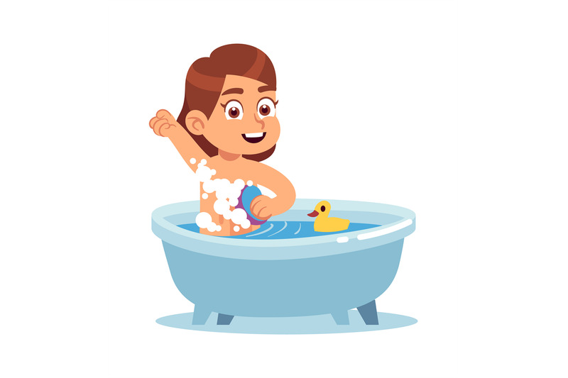 girl-in-bathroom-child-daily-routine-kid-sitting-in-bath-with-yellow