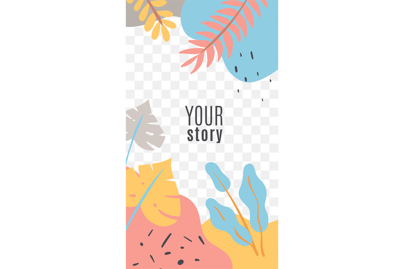 stories-floral-social-media-cover-social-networks-posts-tropical-leav