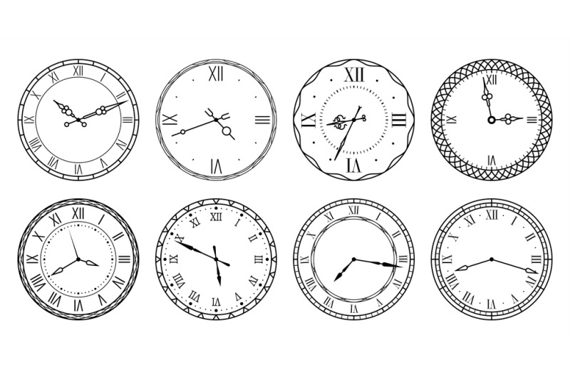 retro-clock-face-antique-elegant-dial-with-roman-numerals-collection