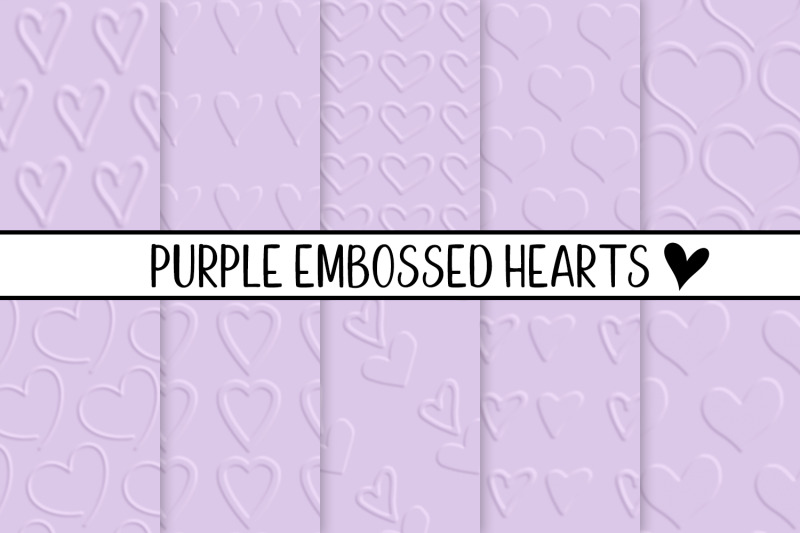 purple-embossed-hearts